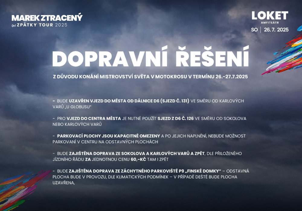 Dopravní omezení a přepravní přehled – víkend 26.–27. 7. 2025