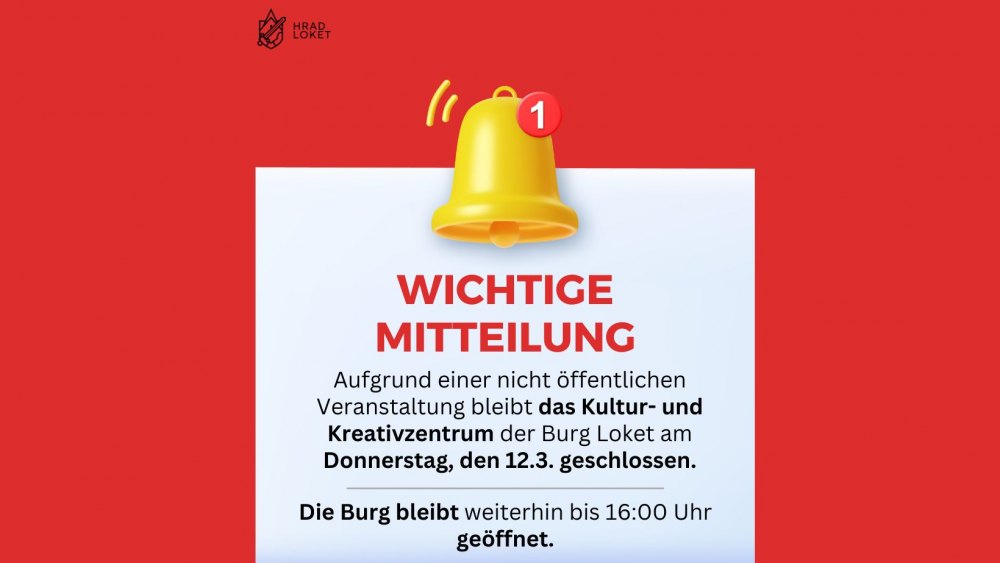 Schließung des Kultur- und Kreativzentrums am Donnerstag, den 12.3.