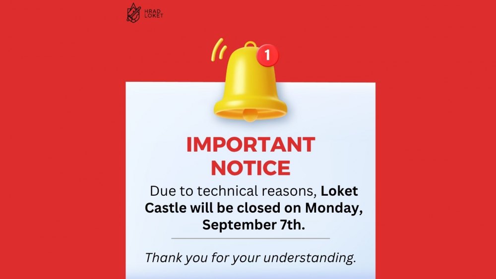 Due to technical reasons, Loket Castle will be closed on Monday, September 7, 2026.