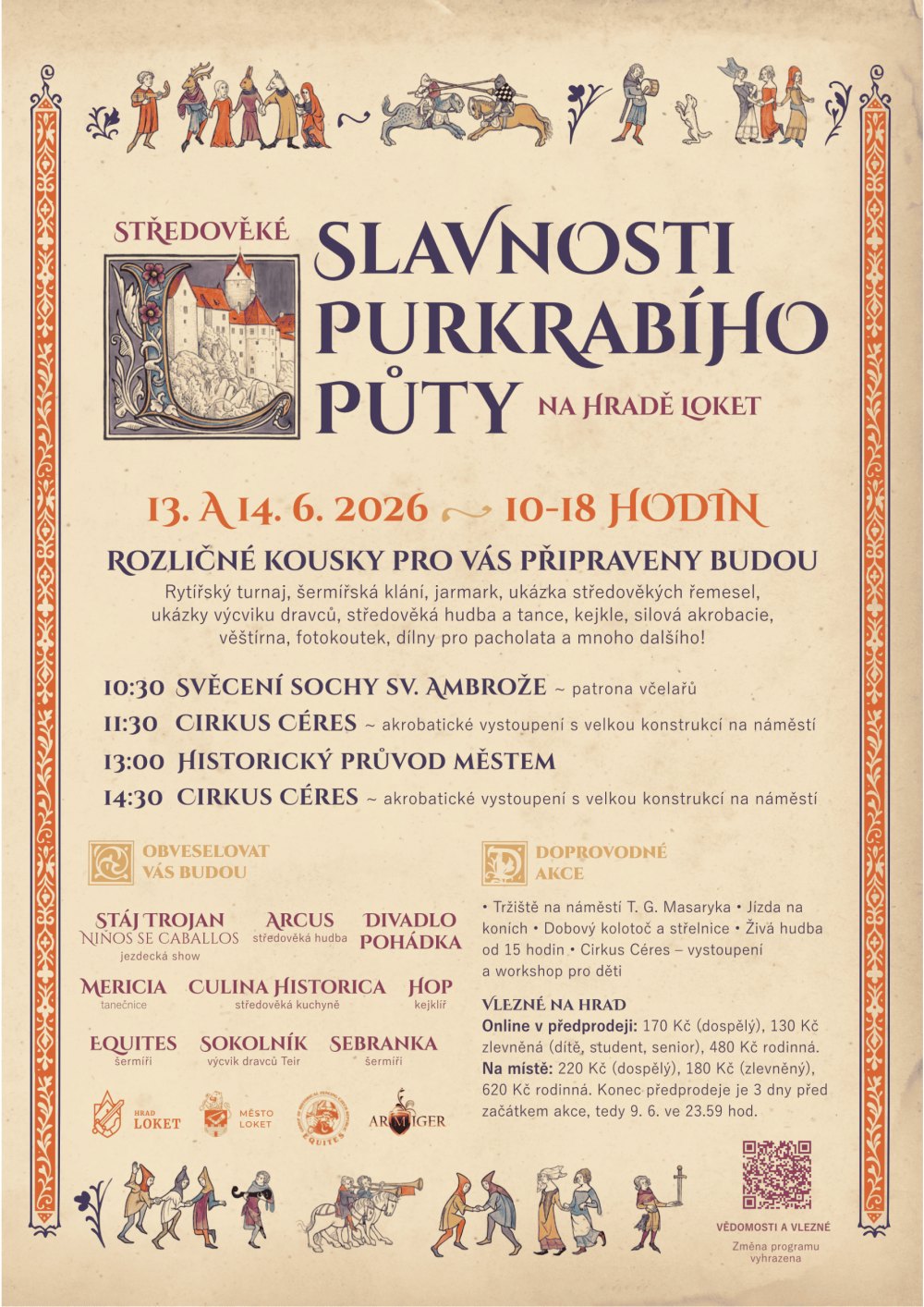 Středověké slavnosti purkrabího Půty na hradě Loket