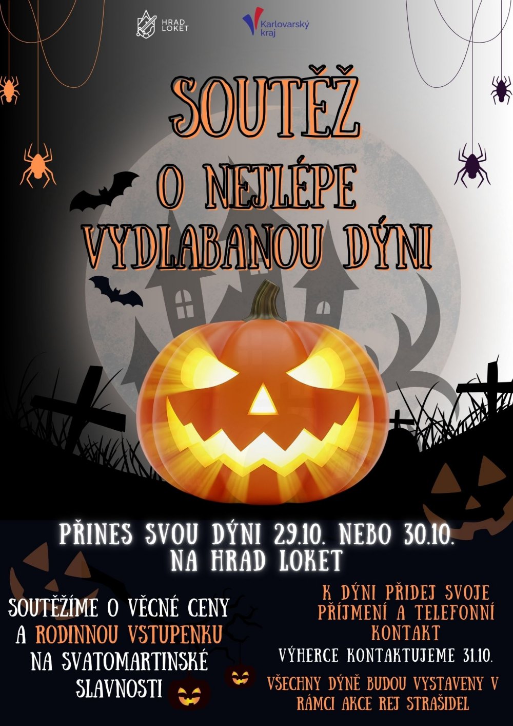 Wettbewerb um den am besten geschnitzten Kürbis auf der Burg Loket