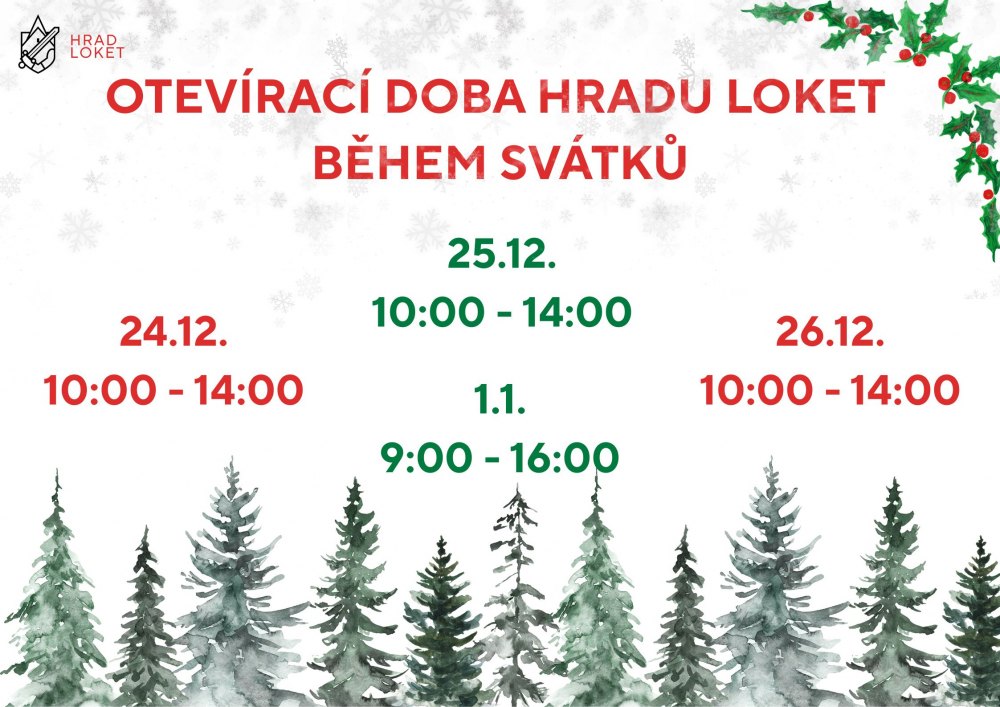 Even at Christmas, we open the gates of Loket Castle for you.