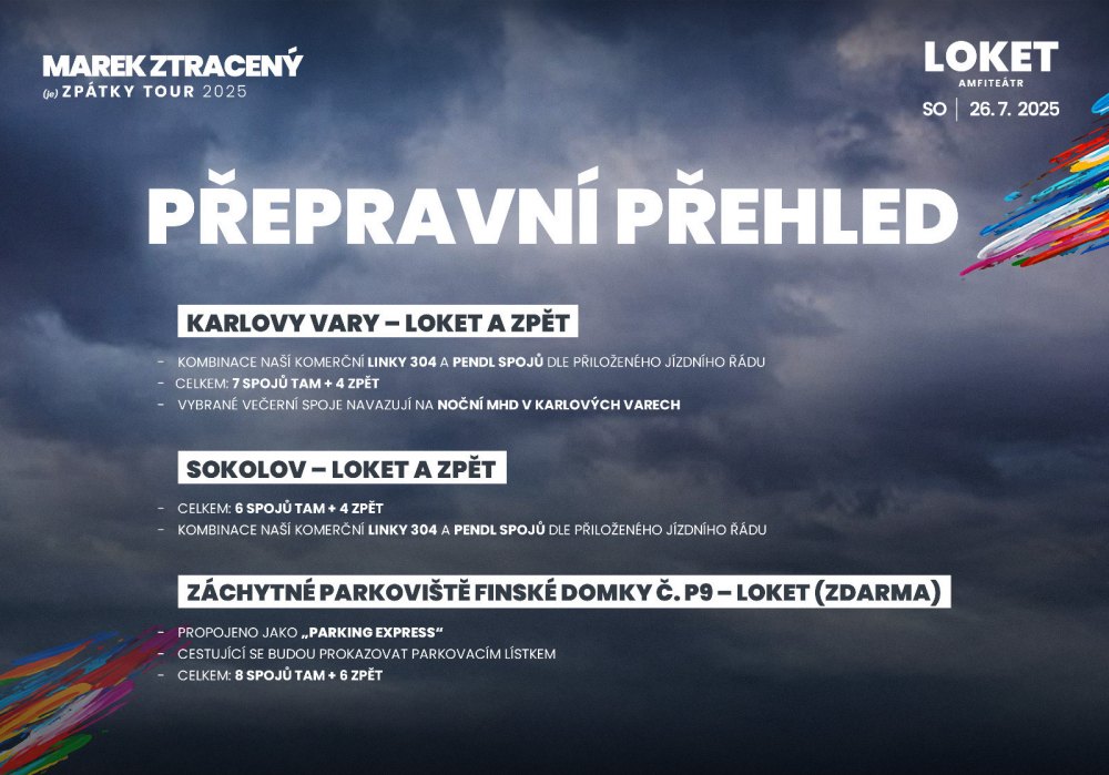 Dopravní omezení a přepravní přehled – víkend 26.–27. 7. 2025
