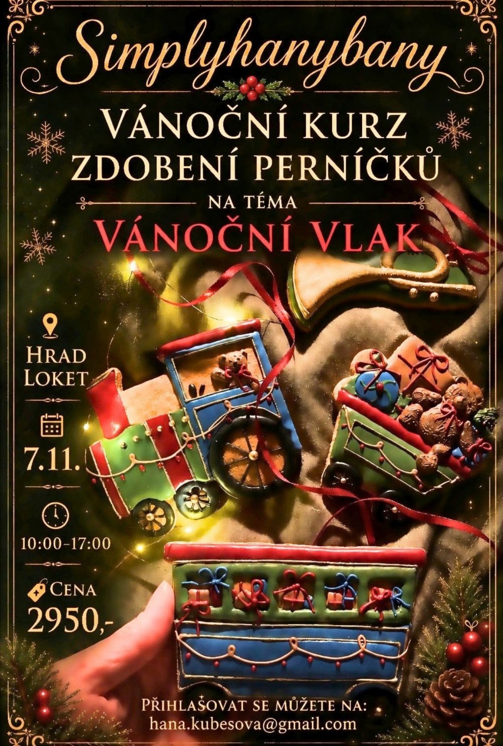 Vánoční perníkový vláček ožije na hradě Loket!
