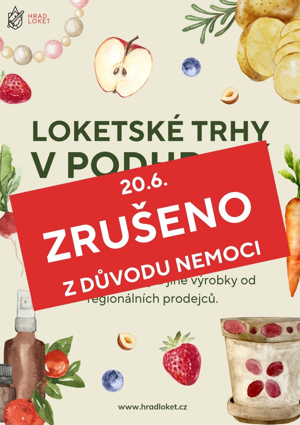 Trhy v podhradí 20. 6. zrušeny!