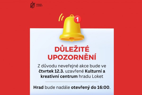 Uzavření Kulturního a kreativního centra ve čtvrtek 12.3.