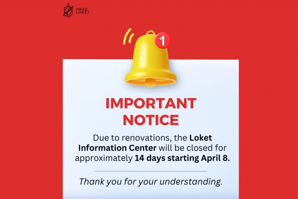 The Tourist Information Centre of the town of Loket is temporarily closed