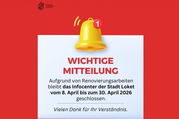 Das Infocenter der Stadt Loket ist vorübergehend geschlossen.